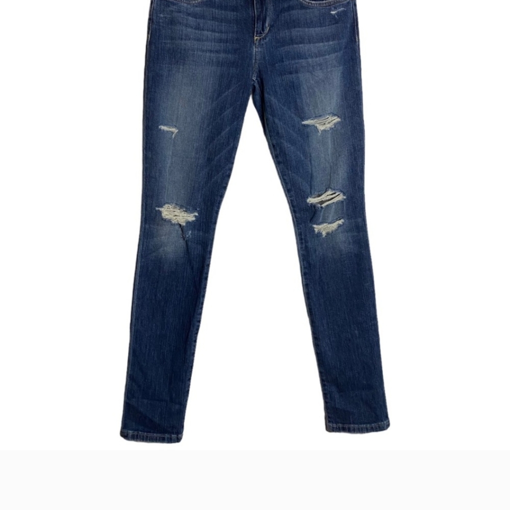 Joe's Jeans Keagan Mid Rise Skinny Jeans Medium Blue Wash Stretch Distressed 28